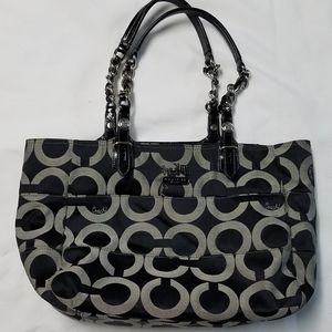 Coach M0994-14133 Tribeca Sateen Beige/Black Bag